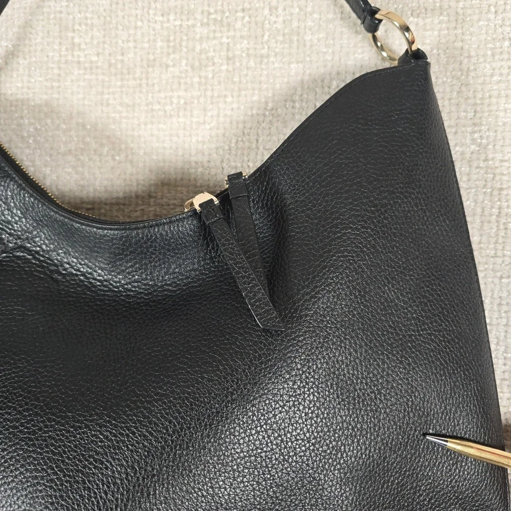 Kate Spade New‎ York Knott Large Shoulder Bag Black Pebbled Leather K8140 Hobo